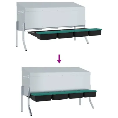 Cuib Găini 4 Compartimente Oțel Galvanizat | Livrare Gratuită