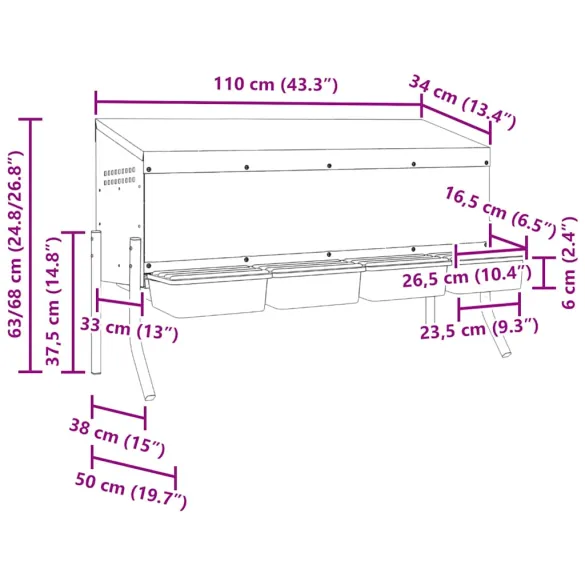 Cuib Găini 4 Compartimente Oțel Galvanizat | Livrare Gratuită