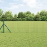 Gard Euro cu 13 stâlpi 0.6x25 m Oțel galvanizat Verde