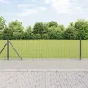 Gard Euro cu 13 stâlpi flansa 0.4x25 m Oțel galvanizat
