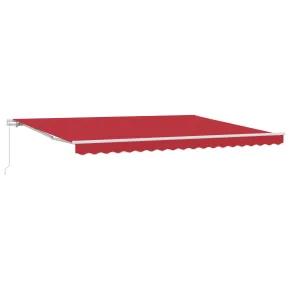 Marchiză retractabilă manuală roșie 4.5x3.5 m - Livrare gratuită 2