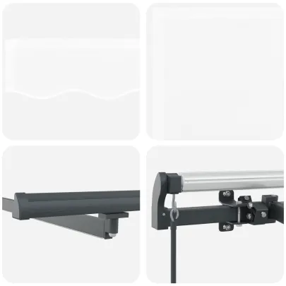 Marchiză manuală retractabilă cu LED 5x3 m | vidaXL