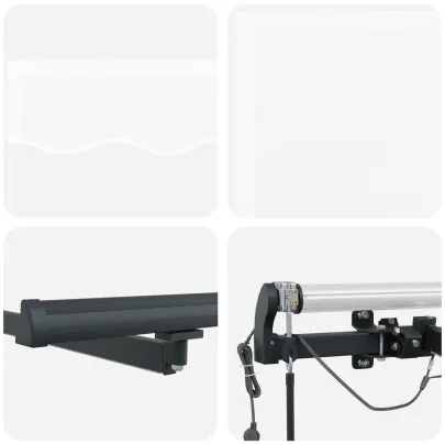 Marchiză Retractabilă Automată cu LED Alb 500x300 cm