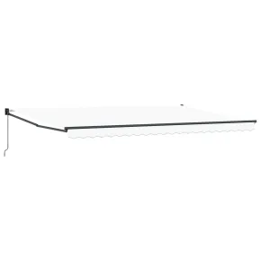 Marchiză Retractabilă Manuală Albă 500x300 cm - Umbră Exterioară 2
