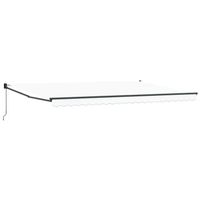 Marchiză Retractabilă Manuală Albă 500x300 cm - Umbră Exterioară