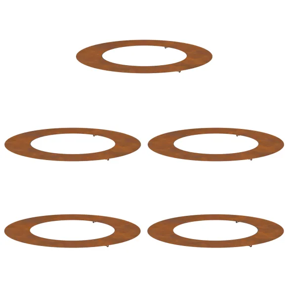Ghiveci Corten Mare - Set 5 Bucăți Decorativ Exterior