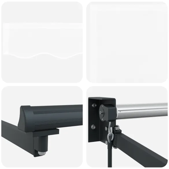 Marchiză Retractabilă Manuală Albă 500x300 cm - Umbră Exterioară