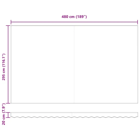 Marchiză Retractabilă Albă 500x300 cm - UMBRĂ EXTERIORĂ