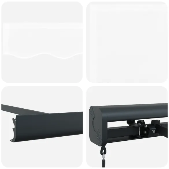 Marchiză manuală retractabilă albă 500x300 cm - Umbră exterioară