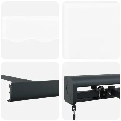 Marchiză manuală retractabilă albă 500x300 cm - Umbră exterioară