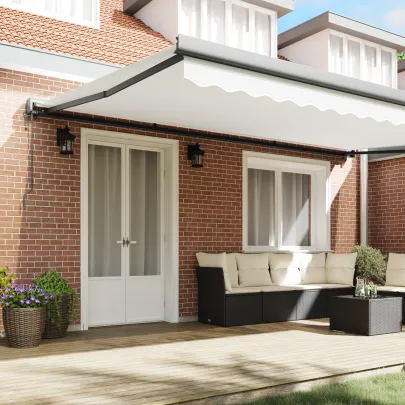 Marchiză automată albă 5x3 m - Usoară și rezistentă | vidaXL