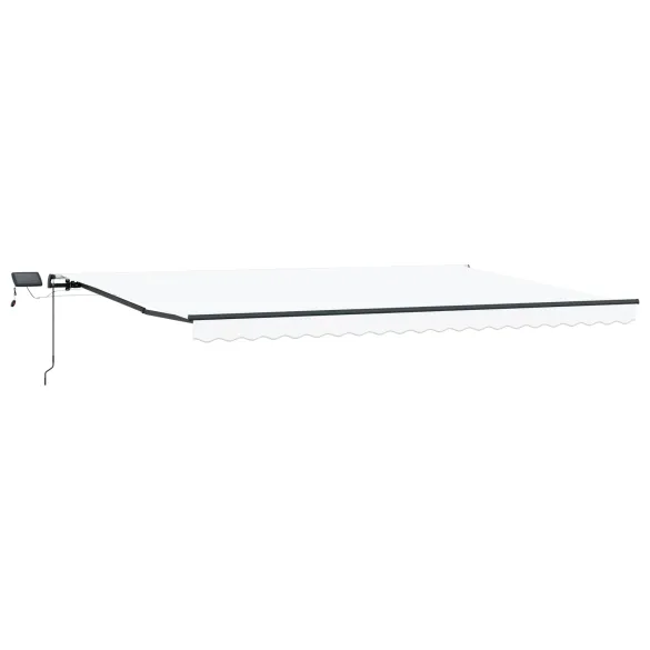 Marchiză Retractabilă Manuală cu LED Alb 500x350 cm