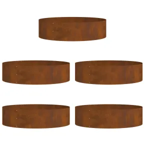 Ghivece Oțel Corten pentru Grădină - Set 5 Bucăți, Rustic 2