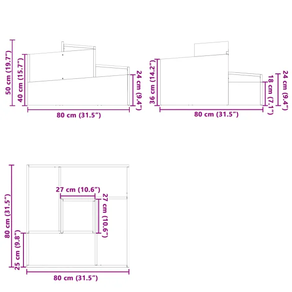 Ghiveci Antracit 80x80x50 cm - Oțel Laminat la Rece
