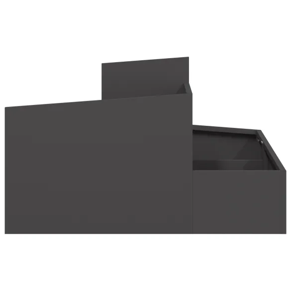 Ghiveci Metalic Negru 80x80x50 cm - Rezistent la UV