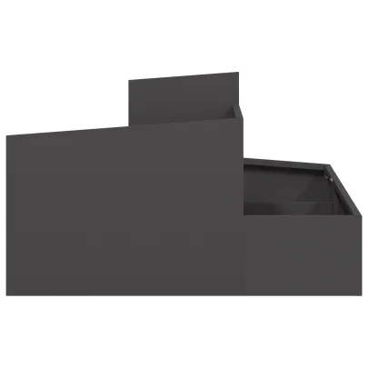 Ghiveci Metalic Negru 80x80x50 cm - Rezistent la UV