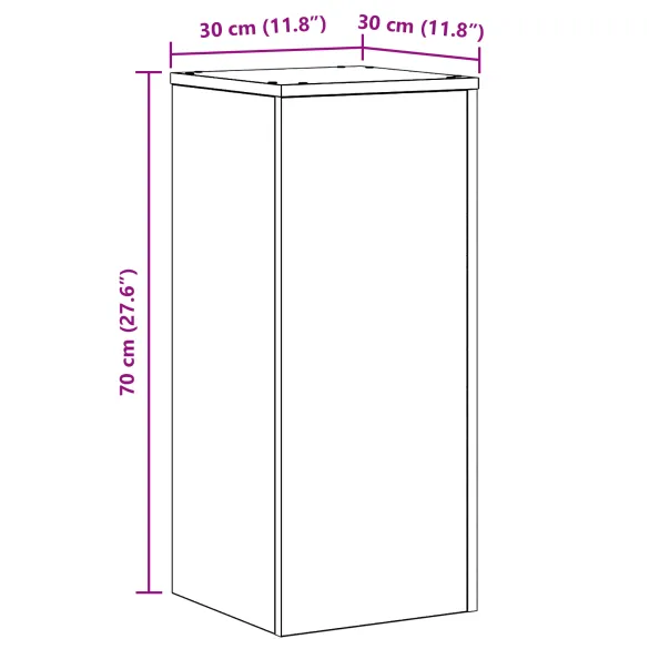 Suporturi Plante Stejar Negru 30x30x70 cm | vidaXL