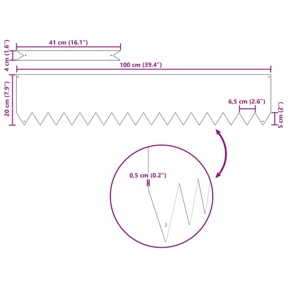 Margini de gazon zincat | 30 bucăți | Delimitare grădină