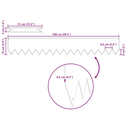 Margini Gazon Zincat - 20 bucăți - Delimitare Grădină