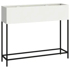 Jardinieră Ridicată Albă de Oțel pentru Grădină și Casă 2