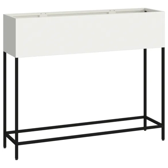 Jardinieră Ridicată Albă de Oțel pentru Grădină și Casă