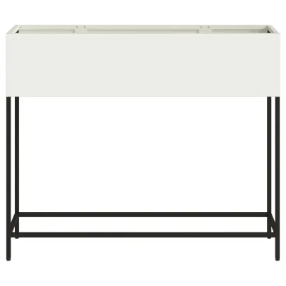 Jardinieră Ridicată Albă de Oțel pentru Grădină și Casă