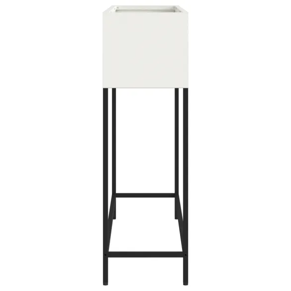 Jardinieră Ridicată Albă de Oțel pentru Grădină și Casă