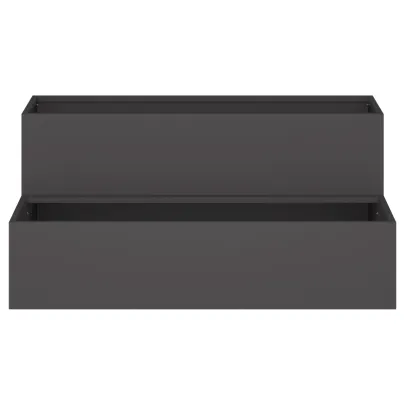 Ghiveci Grădină 2-Nivele Negru din Oțel - 100x60x45 cm