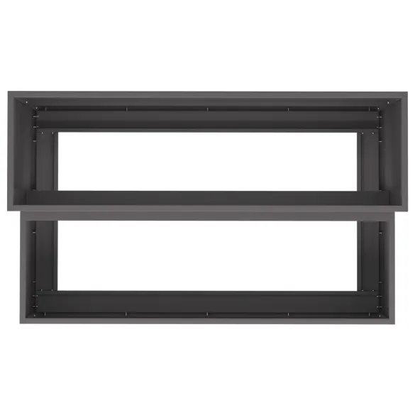 Ghiveci Grădină 2-Nivele Negru din Oțel - 100x60x45 cm