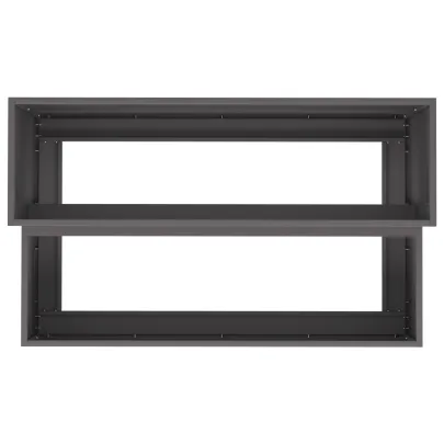 Ghiveci Grădină 2-Nivele Negru din Oțel - 100x60x45 cm