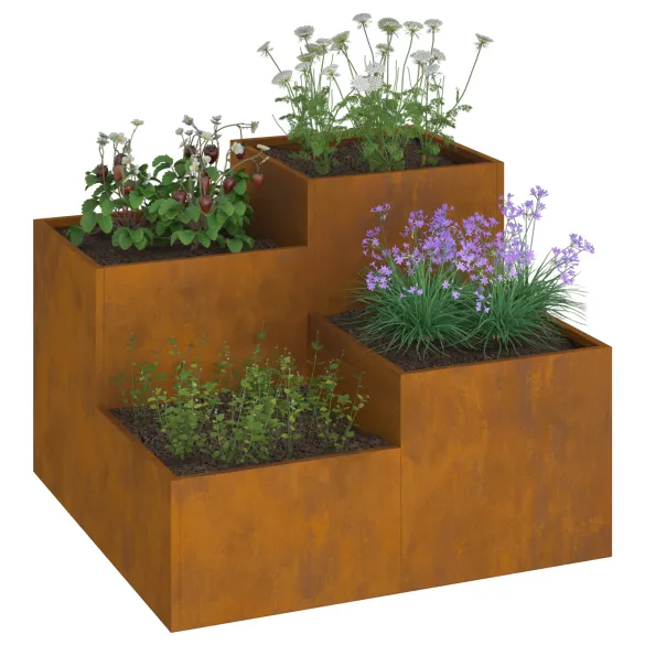 Jardinieră Oțel Corten 100x100 cm - Livrare Gratuită