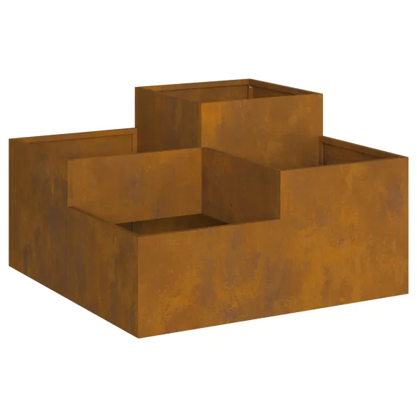 Jardinieră Oțel Corten 100x100x48 cm | Livrare Gratuită