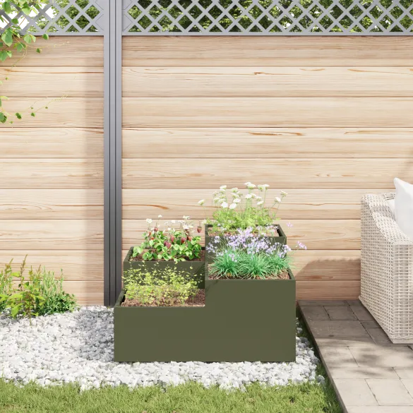 Jardinieră Oliv Oțel 100x100x48 cm | Livrare Gratuită