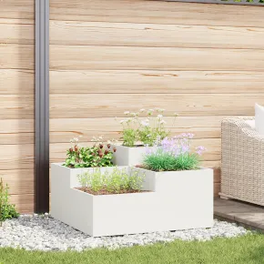 Jardinieră Albă Oțel 100x100 cm - Livrare Gratuită