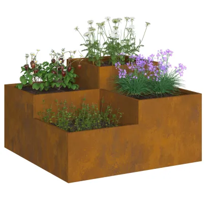 Jardinieră Oțel Corten 80x80x48 cm - Livrare Gratuită