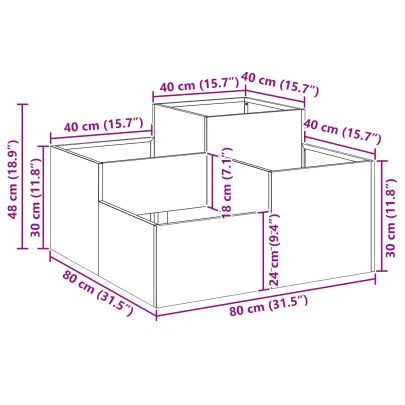 Jardinieră Oțel Inoxidabil 80x80x48 cm - Livrare Gratuită