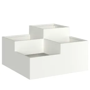 Jardinieră Albă de Oțel 80x80x48 cm - Livrare Gratuită 2