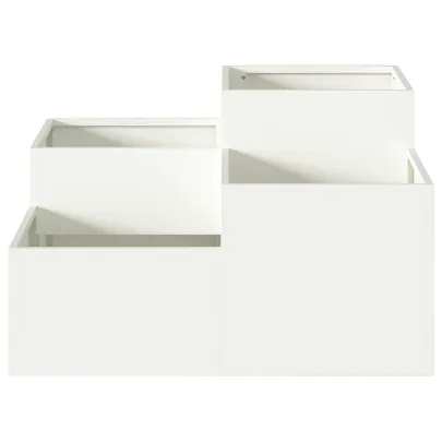 Jardinieră Albă de Oțel 80x80x48 cm - Livrare Gratuită