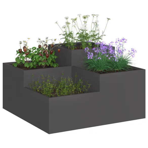 Jardinieră Grădină Metal 80x80 cm Negru - Livrare Gratuită