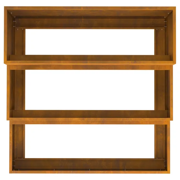 Ghiveci Gradina 3 Niveluri Oțel Rezistent 90x90x35 cm