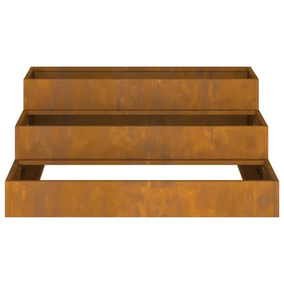 Ghiveci Gradina 3 Niveluri Oțel Rezistent 90x90x35 cm