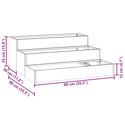 Ghiveci Grădină 3 Niveluri Oțel Galvanizat | Livrare Gratuită