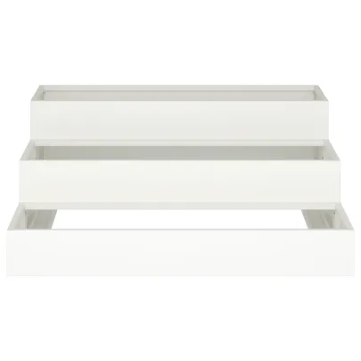 Ghiveci Grădină 3 Niveluri Alb Oțel | Livrare Gratuită