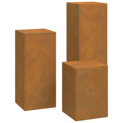 Suporturi Plante Pilon Oțel Corten - Set 3 Bucăți Exterior
