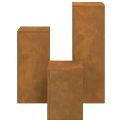 Suporturi Plante Pilon Oțel Corten - Set 3 Bucăți Exterior