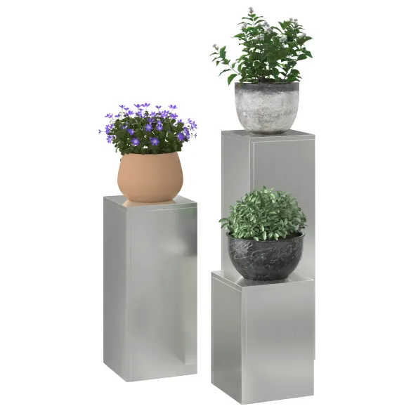 Suporturi Plante Pilon Exterior - Set 3 Bucăți - Oțel Galvanizat