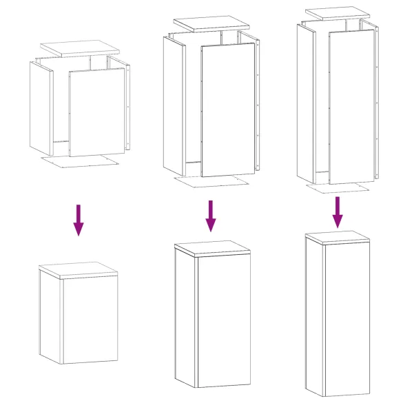 Suporturi Plante Pilon Exterior - Set 3 Bucăți - Oțel Galvanizat