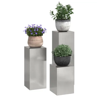 Suporturi Plante Pilon Exterior - Oțel Inoxidabil - Set 3 buc.