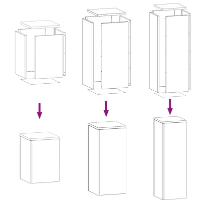 Suporturi Plante Exterior - Set 3 Bucăți - Antracit - Oțel