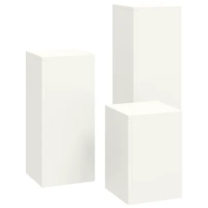 Suporturi Plante Pilon Exterior - 3 Bucăți Alb, Oțel